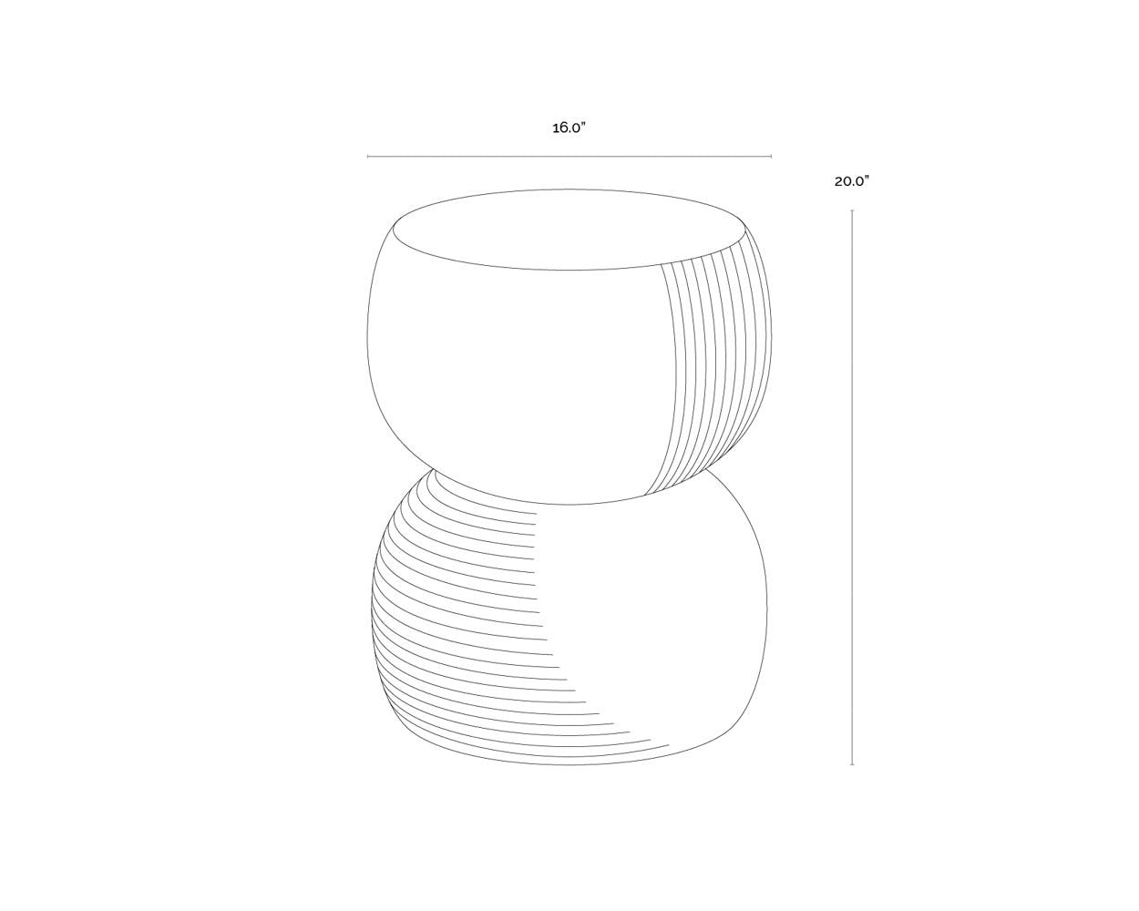 Gemina End Table dimensions schematic