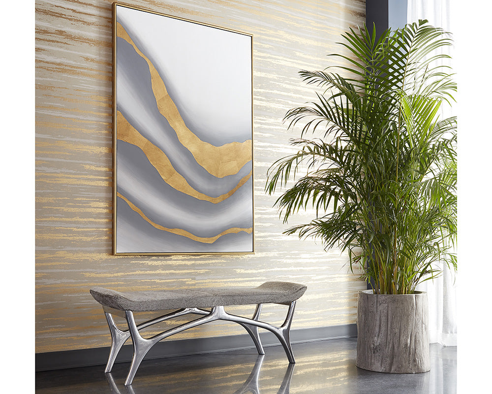 Gold Abyss (Set Of 2) - 40" X 60" - Gold Floater Frame