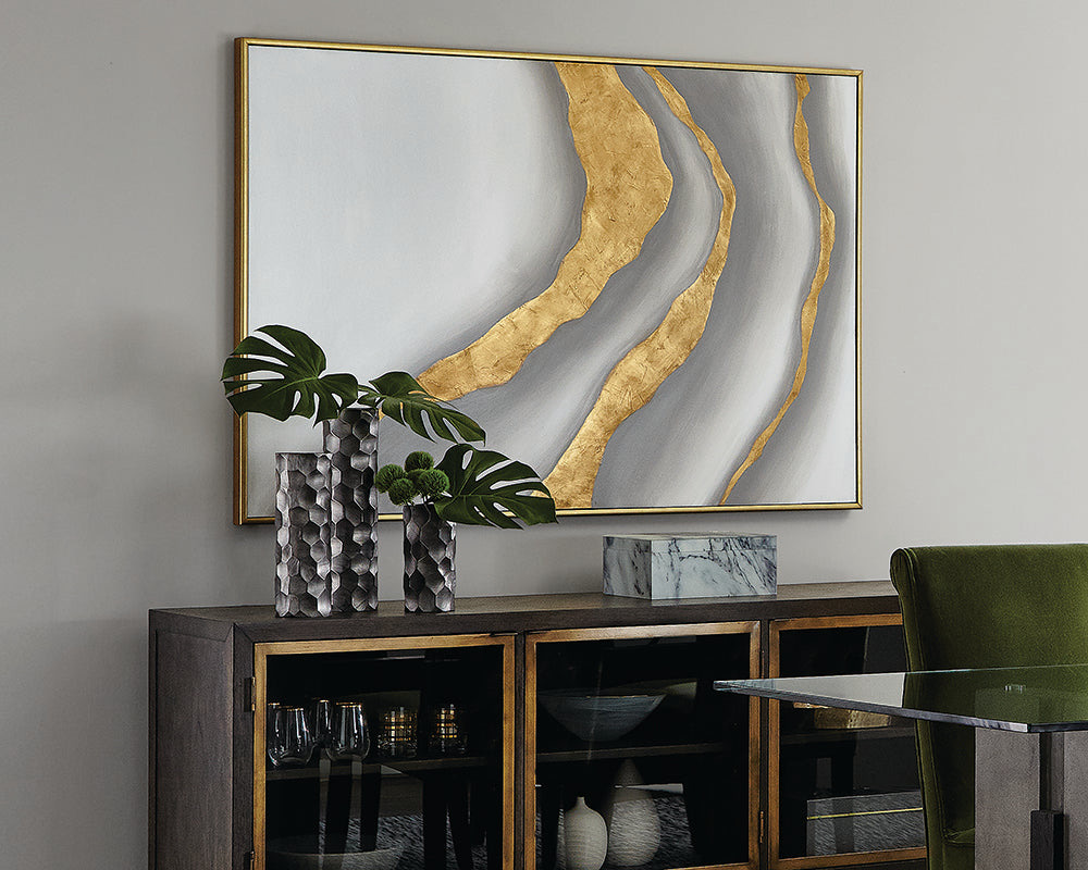 Gold Abyss (Set Of 2) - 40" X 60" - Gold Floater Frame
