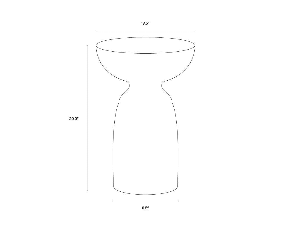 Goya End Table dimensions schematic