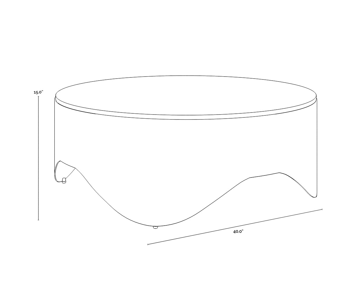 Guinevere Coffee Table dimensions schematic