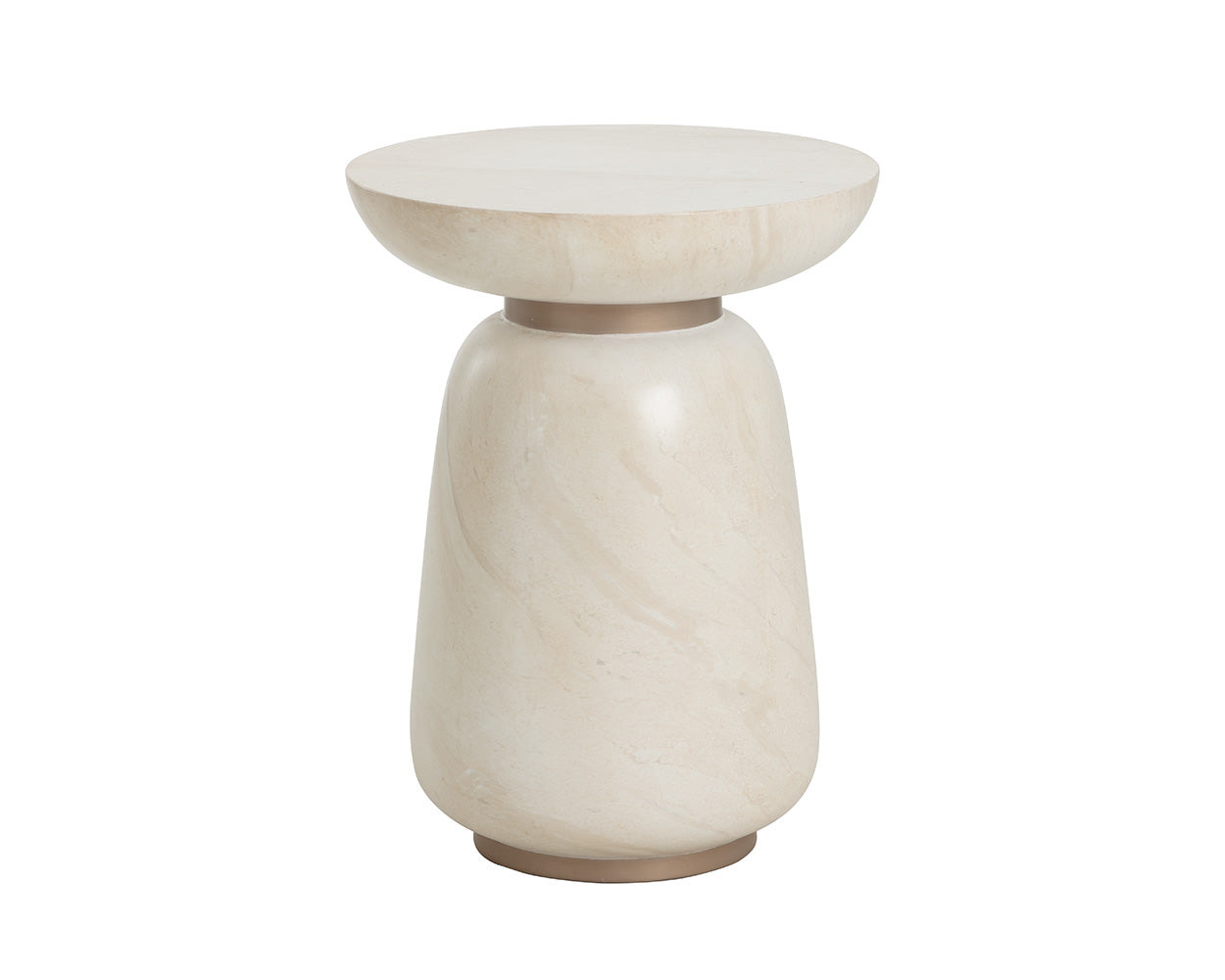 Hali End Table — Travertine Look