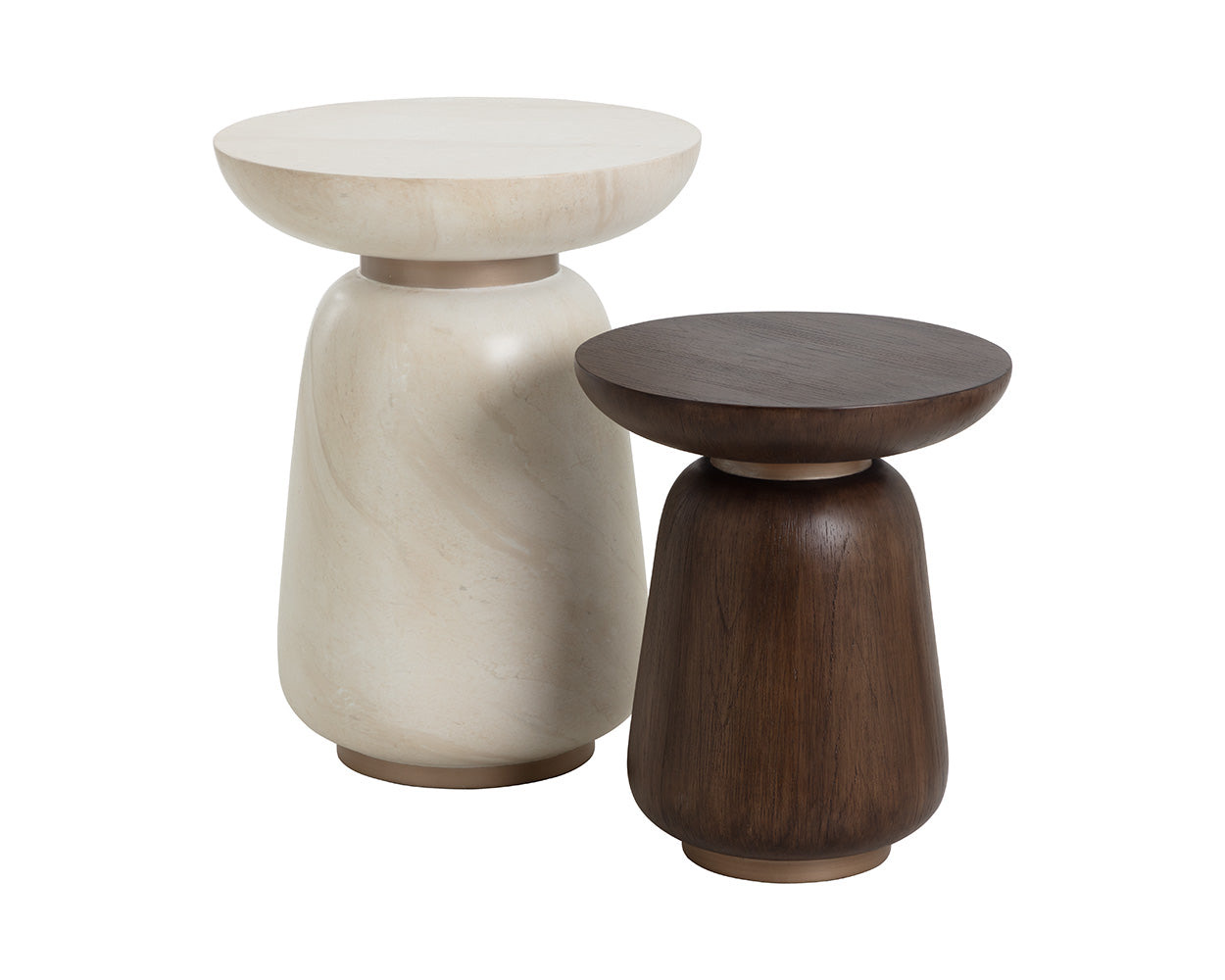 Hali End Table — Travertine Look