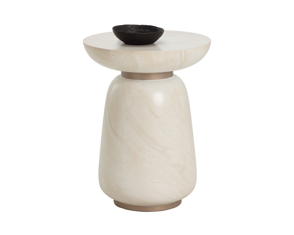 Hali End Table — Travertine Look