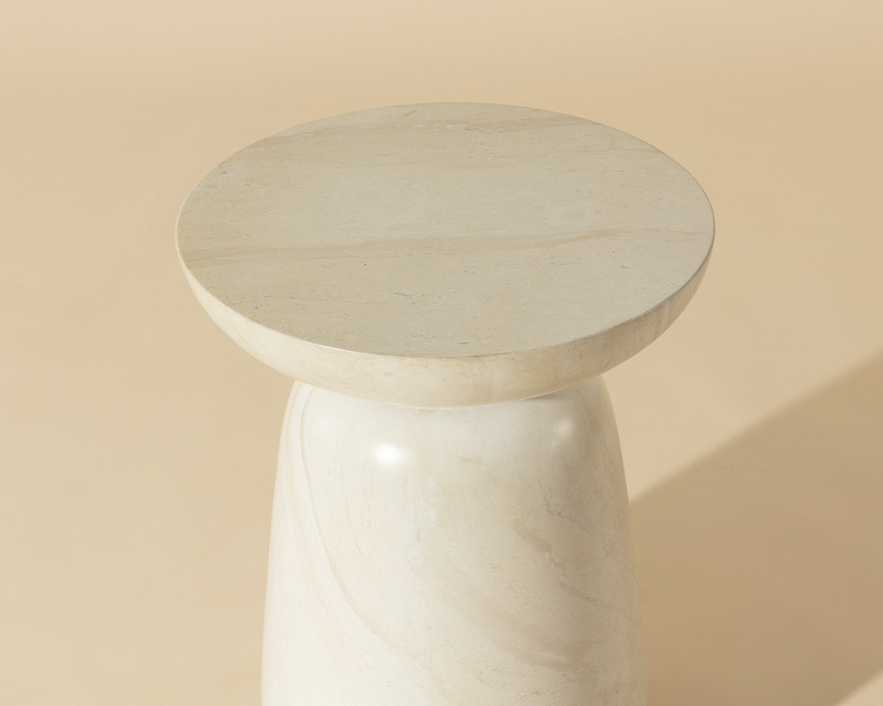 Hali End Table — Travertine Look