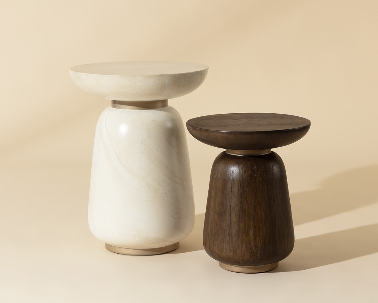 Hali End Table — Travertine Look