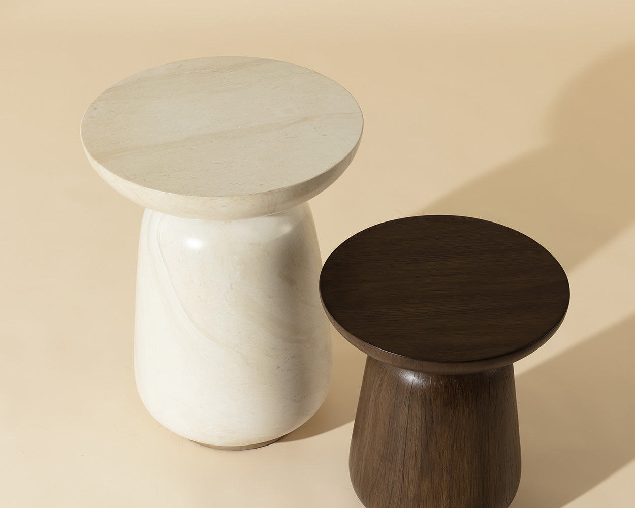 Hali End Table — Travertine Look
