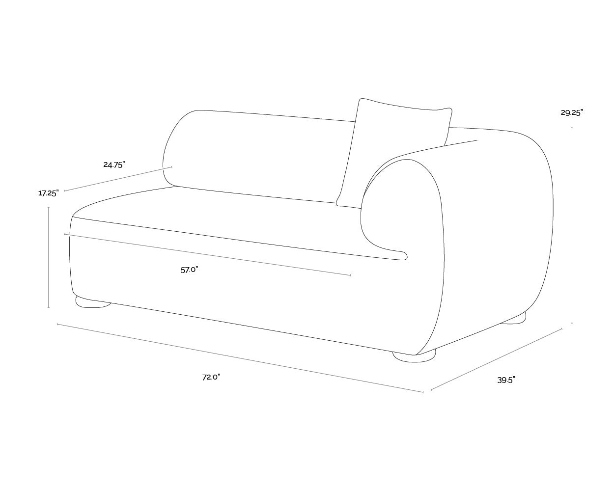 Henriette Modular Sofa - Raf dimensions schematic
