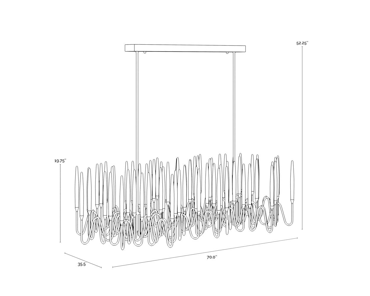 Hestia Chandelier - Large dimensions schematic
