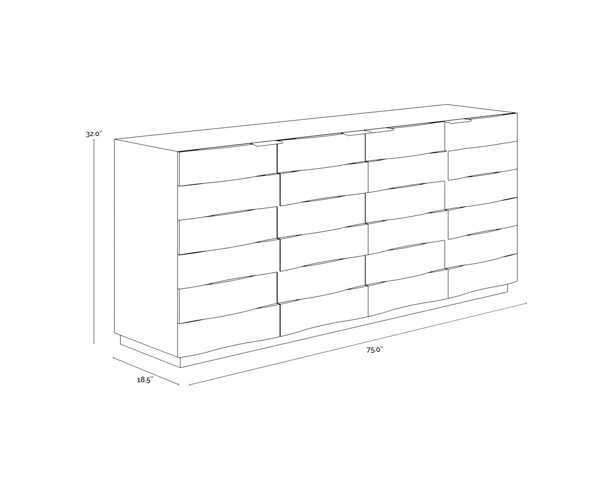 Hoyos Sideboard dimensions schematic