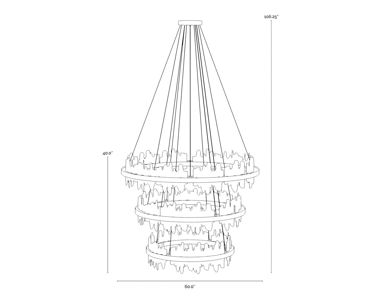 Icarus Chandelier - Large dimensions schematic