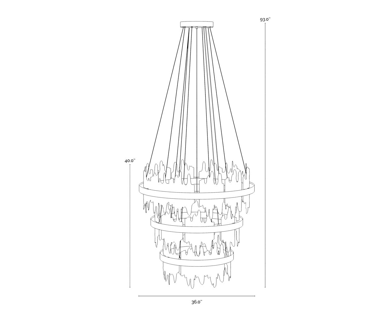 Icarus Chandelier - Small dimensions schematic