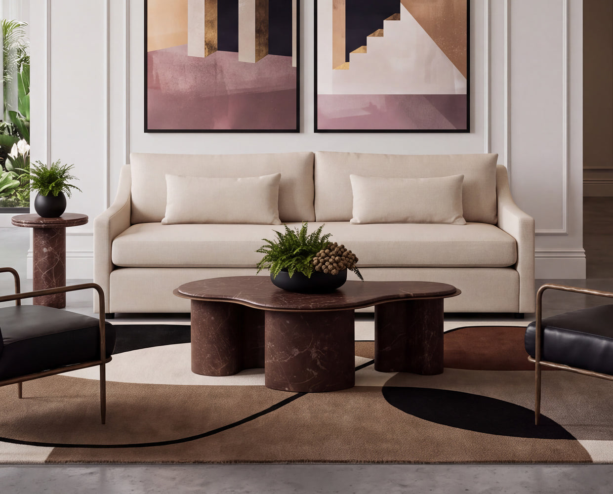 Isola Coffee Table - Marble Look