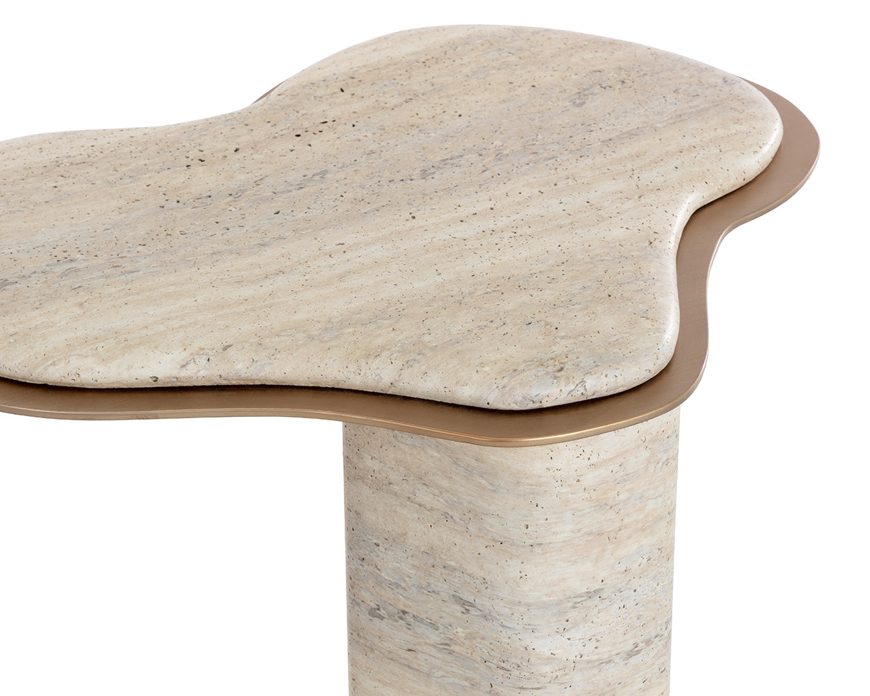 Isola End Table - Travertine Look