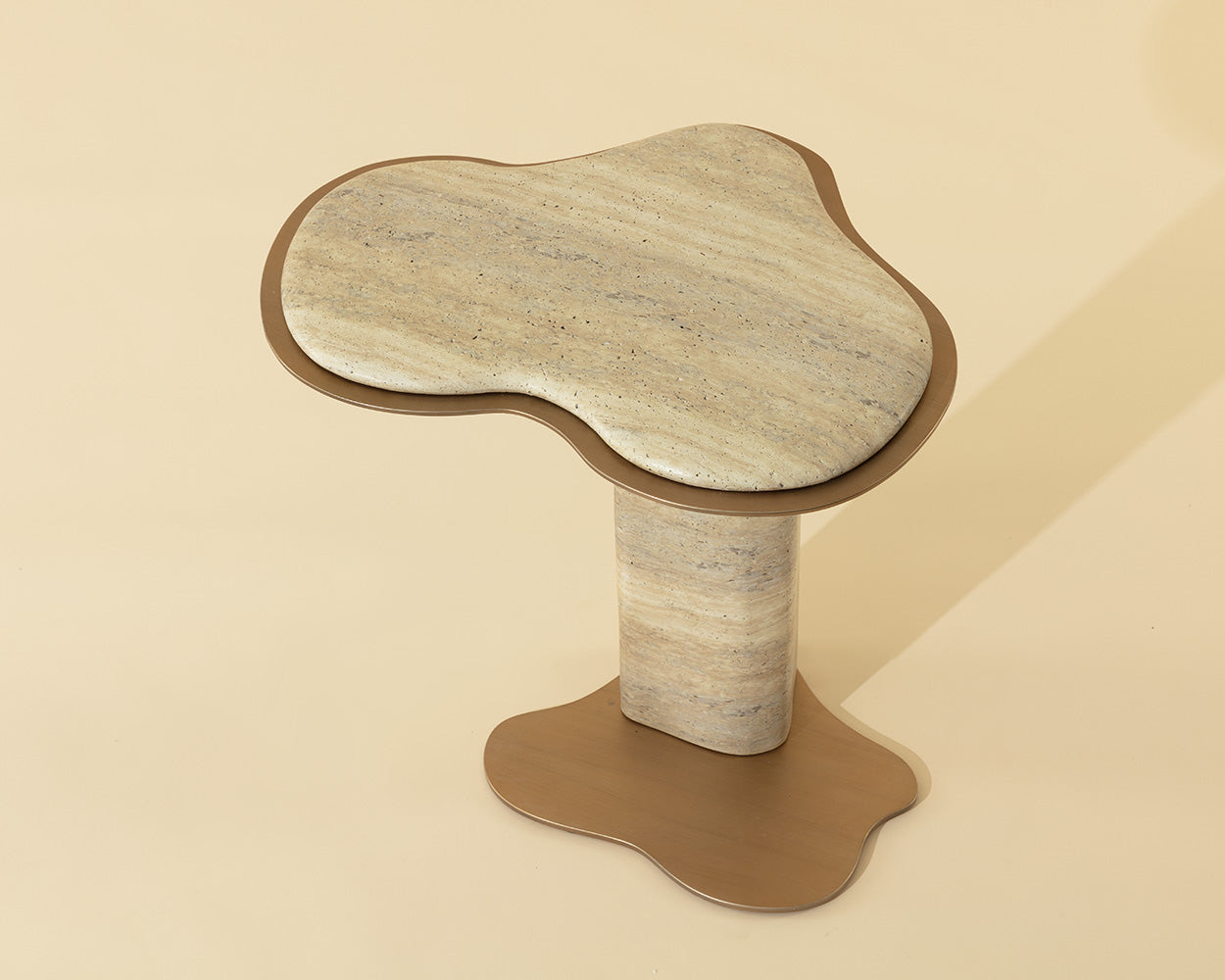 Isola End Table - Travertine Look