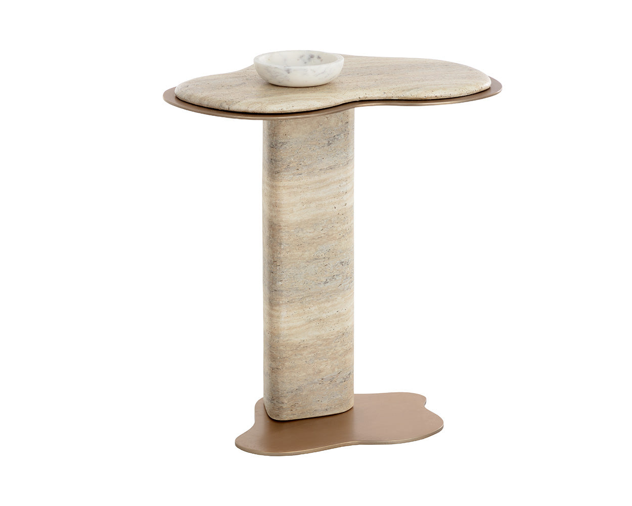Isola End Table - Travertine Look