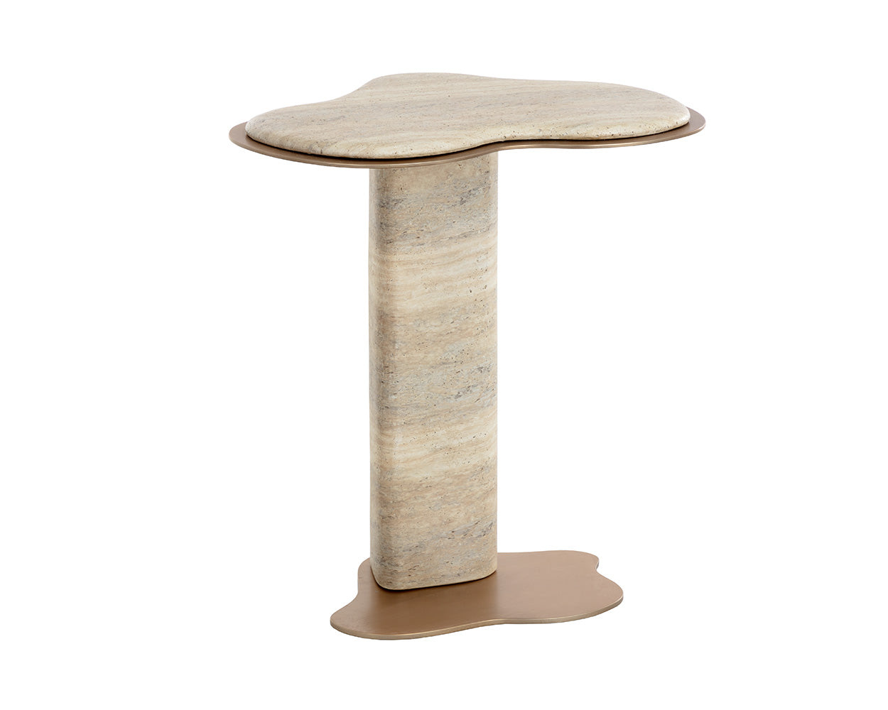 Isola End Table - Travertine Look
