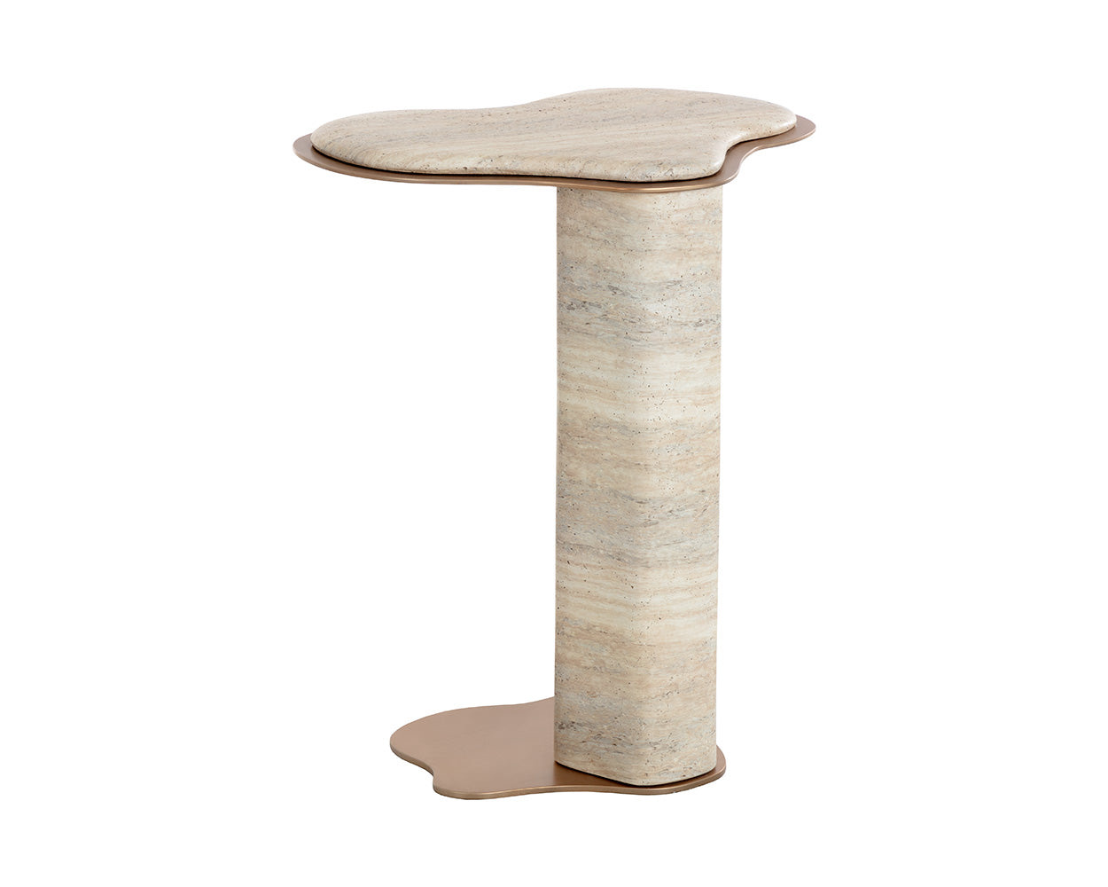 Isola End Table - Travertine Look