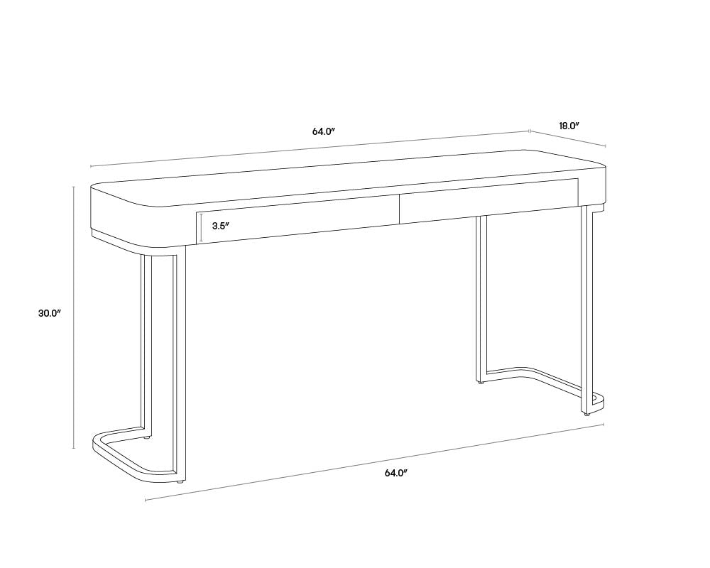 Jamille Console Table dimensions schematic