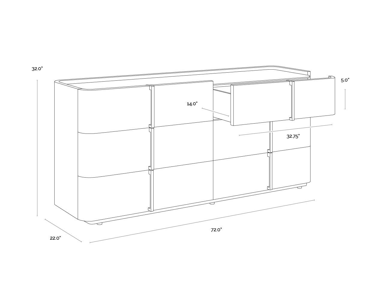 Jamille Dresser dimensions schematic