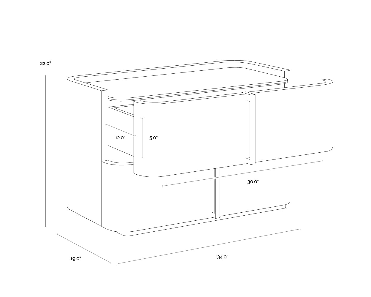 Jamille Nightstand - Large dimensions schematic