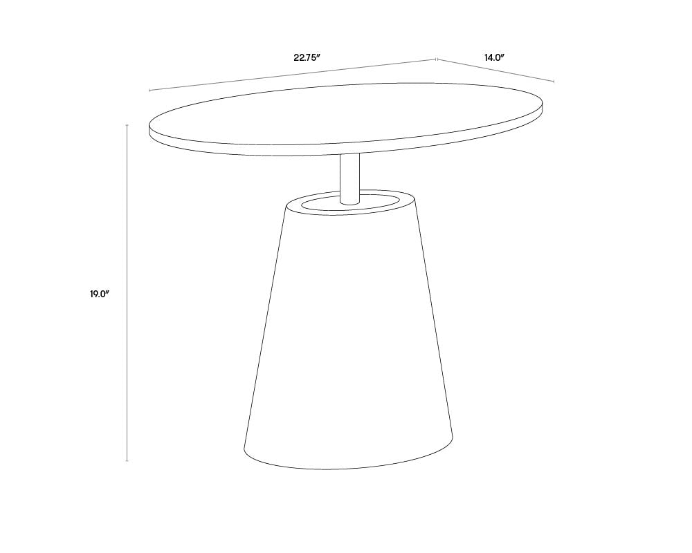 Kadin Side Table dimensions schematic