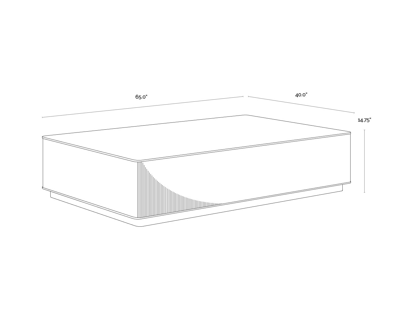 Kalla Coffee Table - Rectangular dimensions schematic