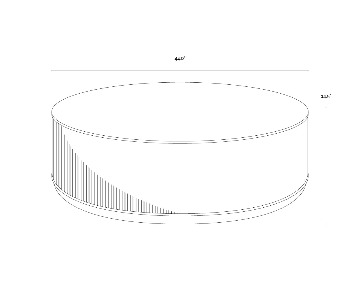 Kalla Coffee Table - Round dimensions schematic