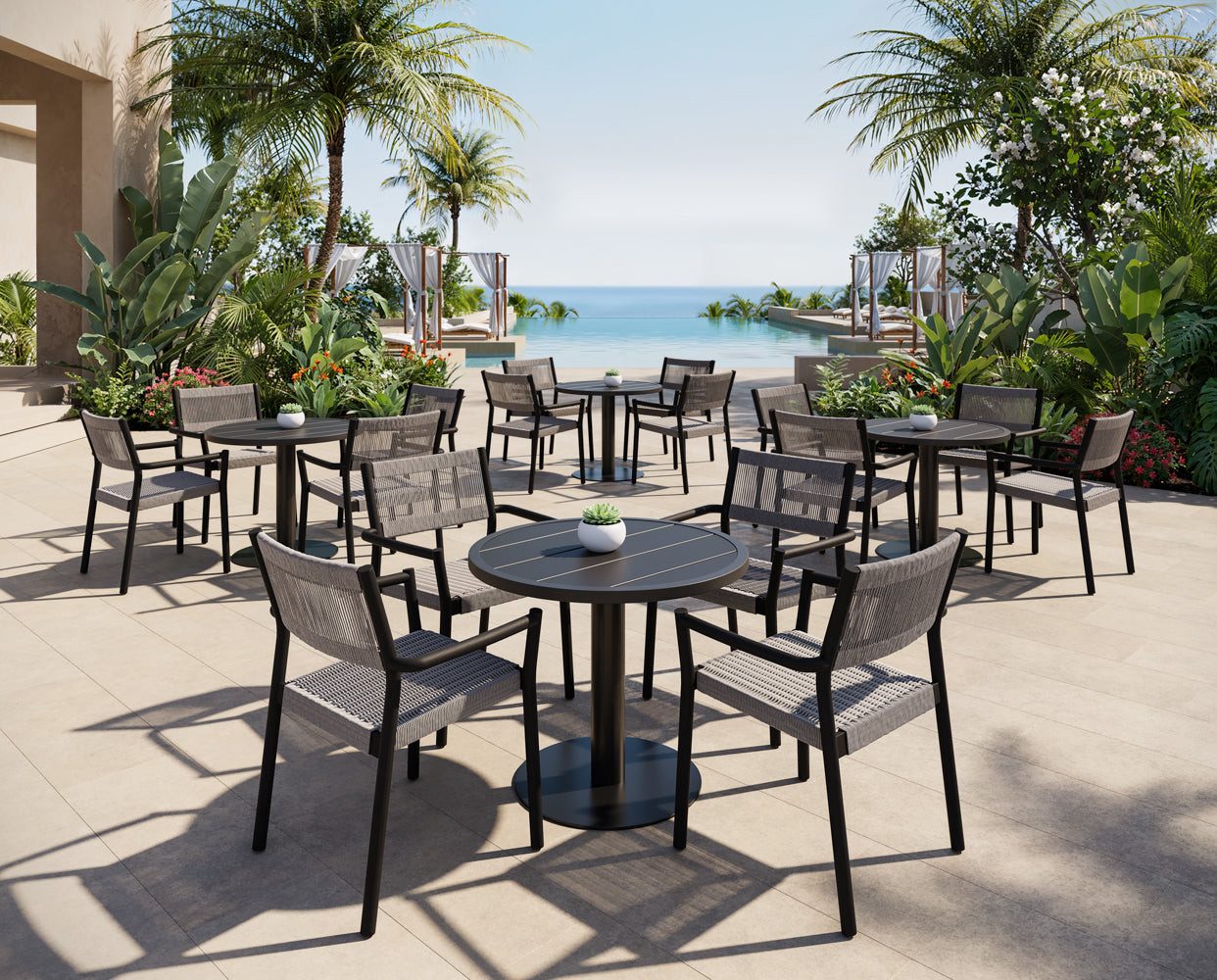 Kavala Stackable Dining Armchair - Charcoal