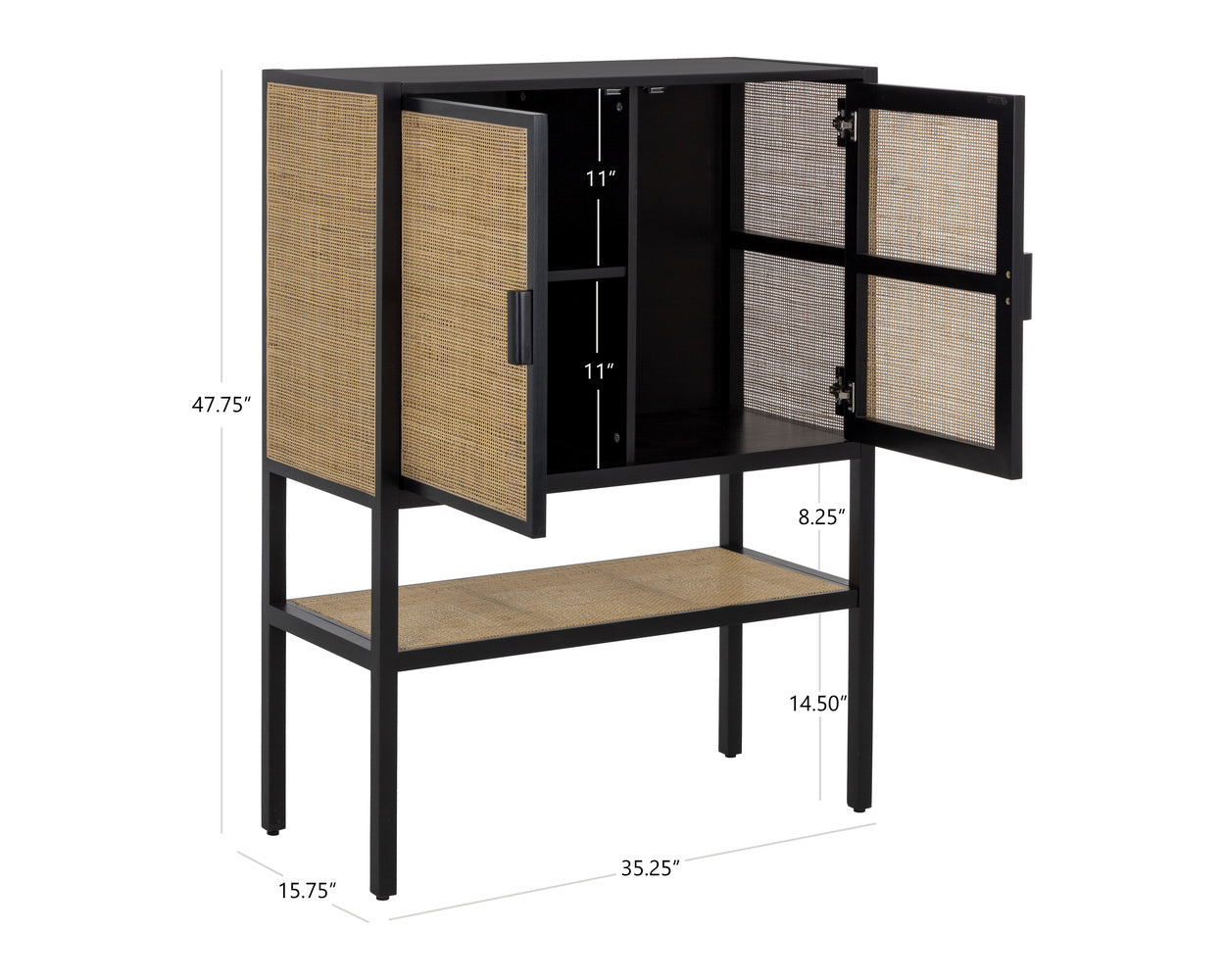Kezia Highboard dimensions schematic