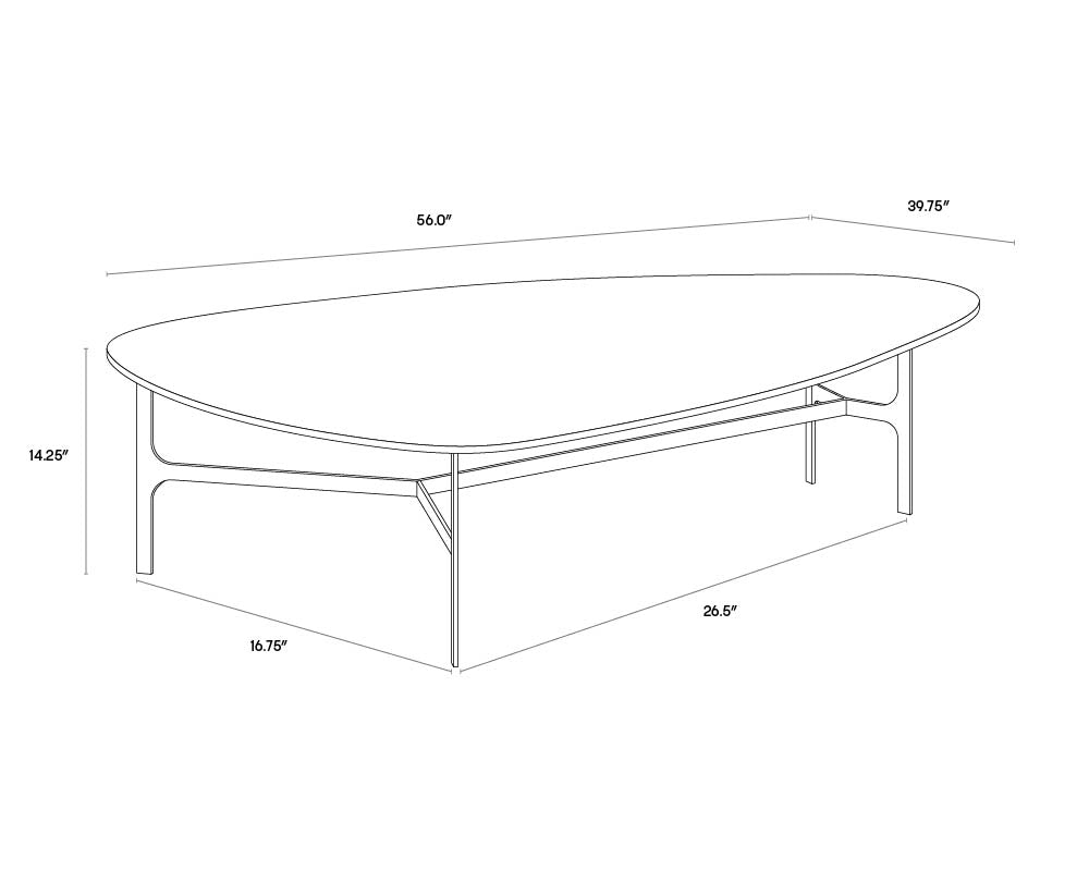 Kiernan Coffee Table dimensions schematic