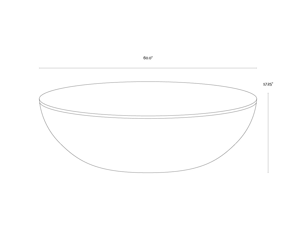 Kinsley Coffee Table - Large dimensions schematic