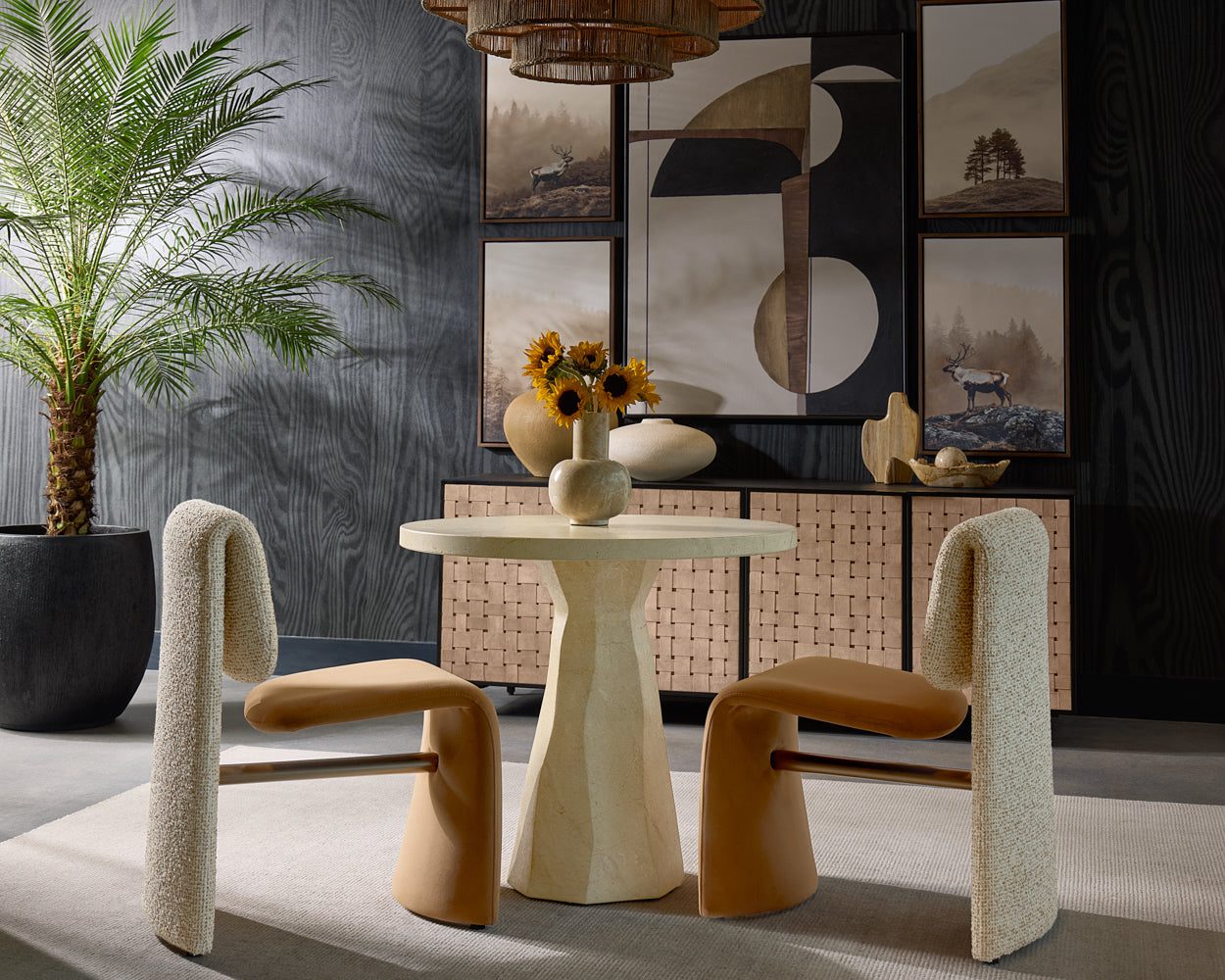 Kliff Bistro Table — Travertine Look