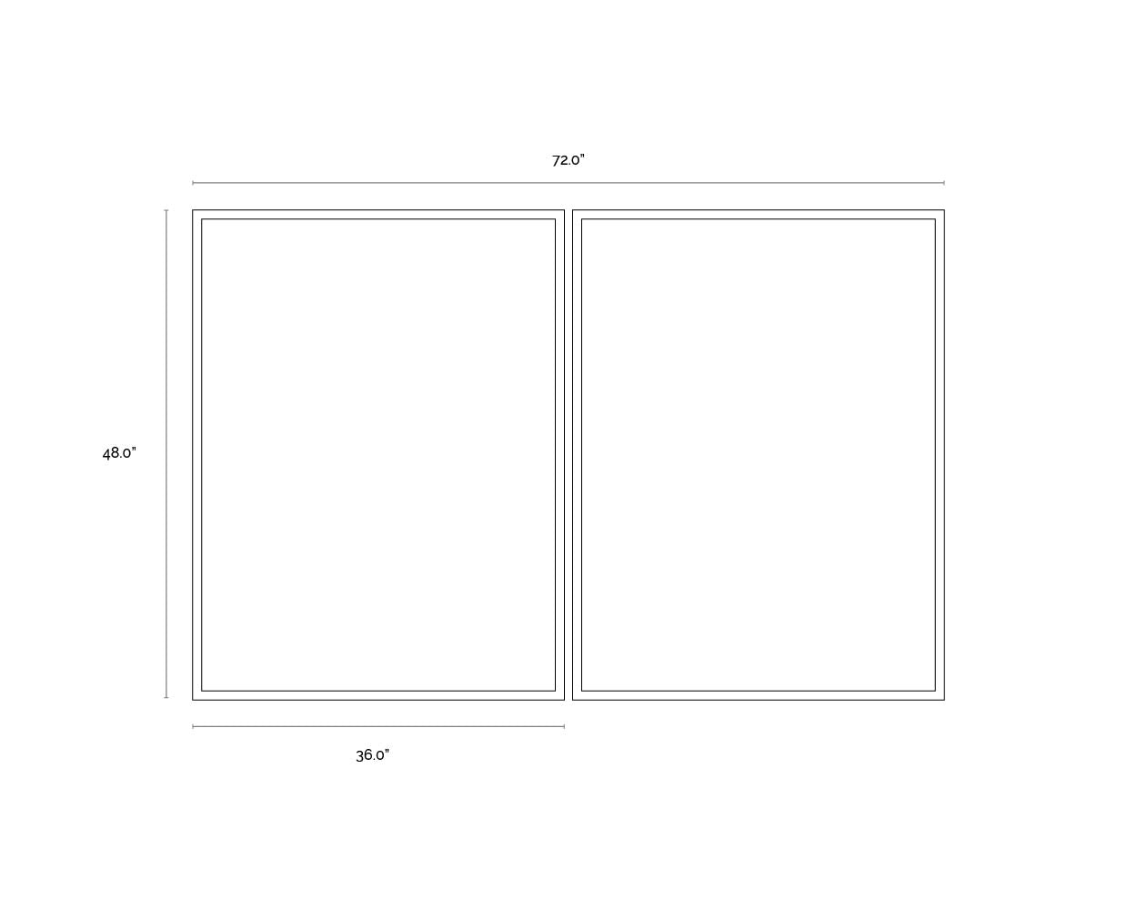 Lakeside Views (Set Of 2) - 36" X 48" - Black Floater Frame dimensions schematic