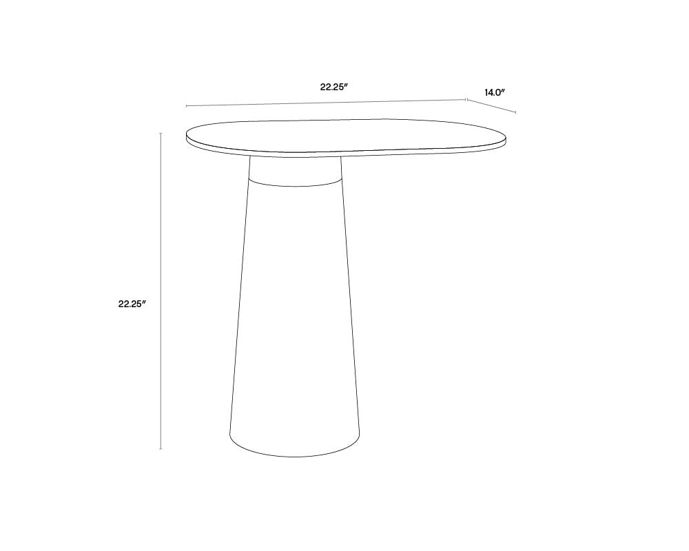 Lamont Side Table dimensions schematic