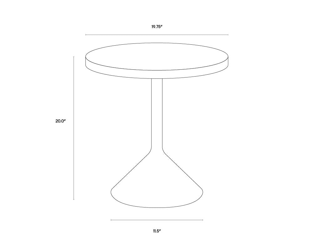 Laszilo End Table dimensions schematic