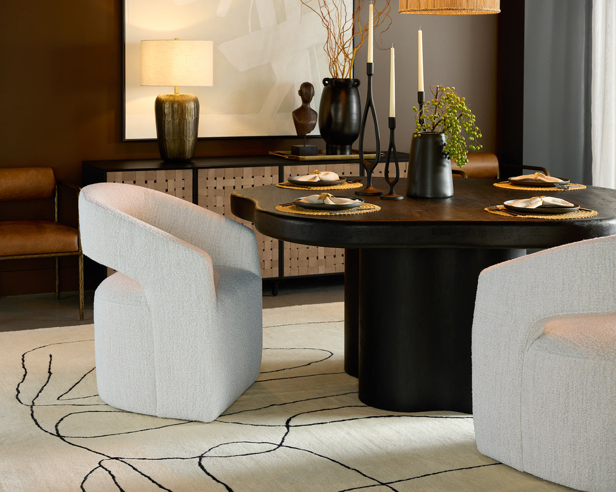 Lloret Wheeled Dining Armchair