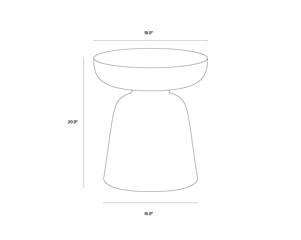 Lucida End Table dimensions schematic