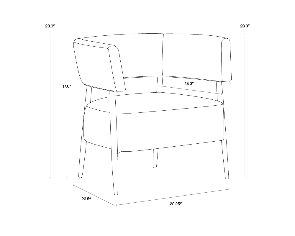 Maestro Lounge Chair dimensions schematic