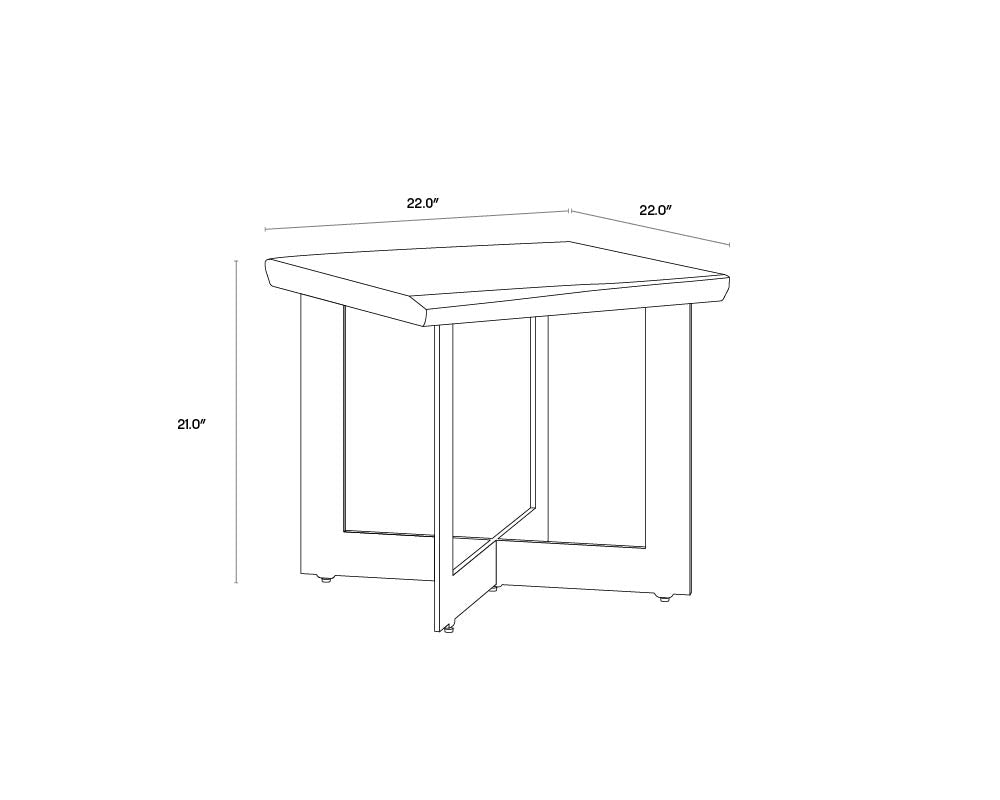 Marley Side Table dimensions schematic