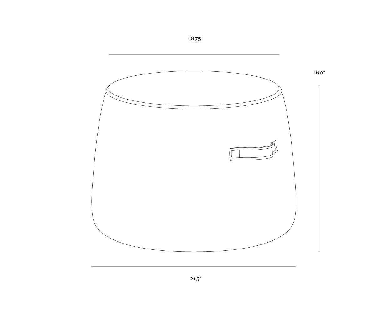 Mitchell Ottoman dimensions schematic