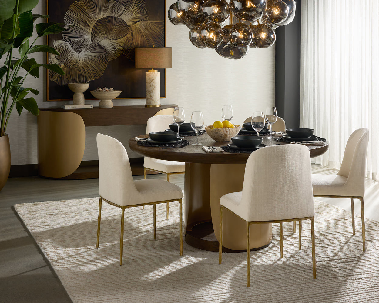 Moonflower - 60" X 60" - Satin Gold Floater Frame