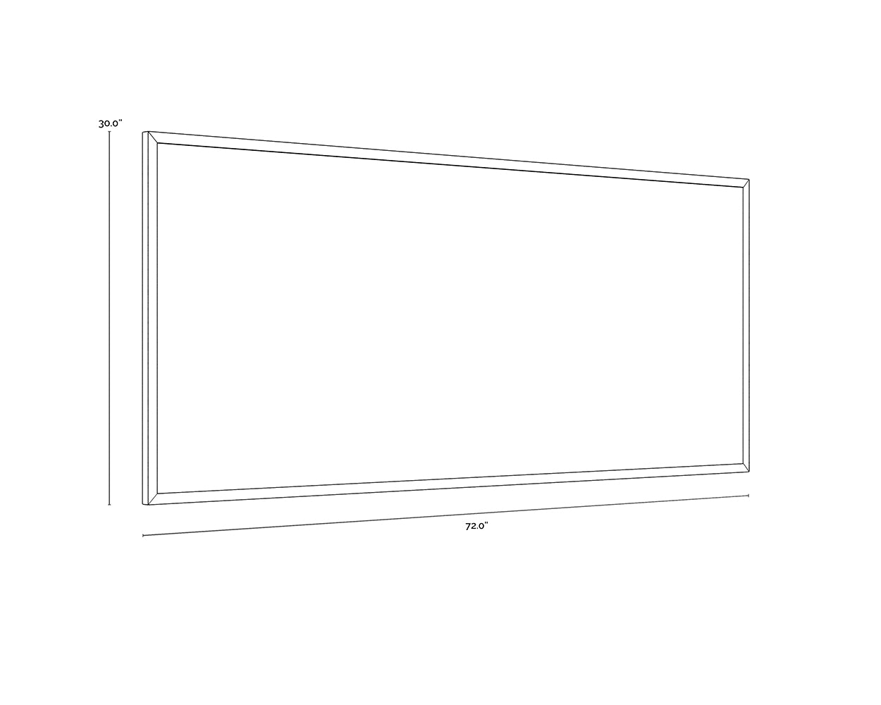 Mystic Mountain - 72" X 30" - Black Frame dimensions schematic