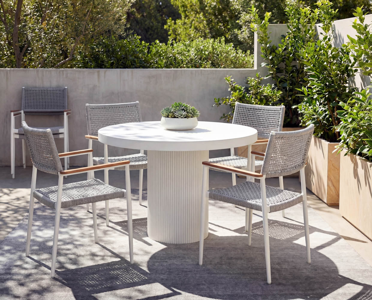 Nava Stackable Dining Armchair - White