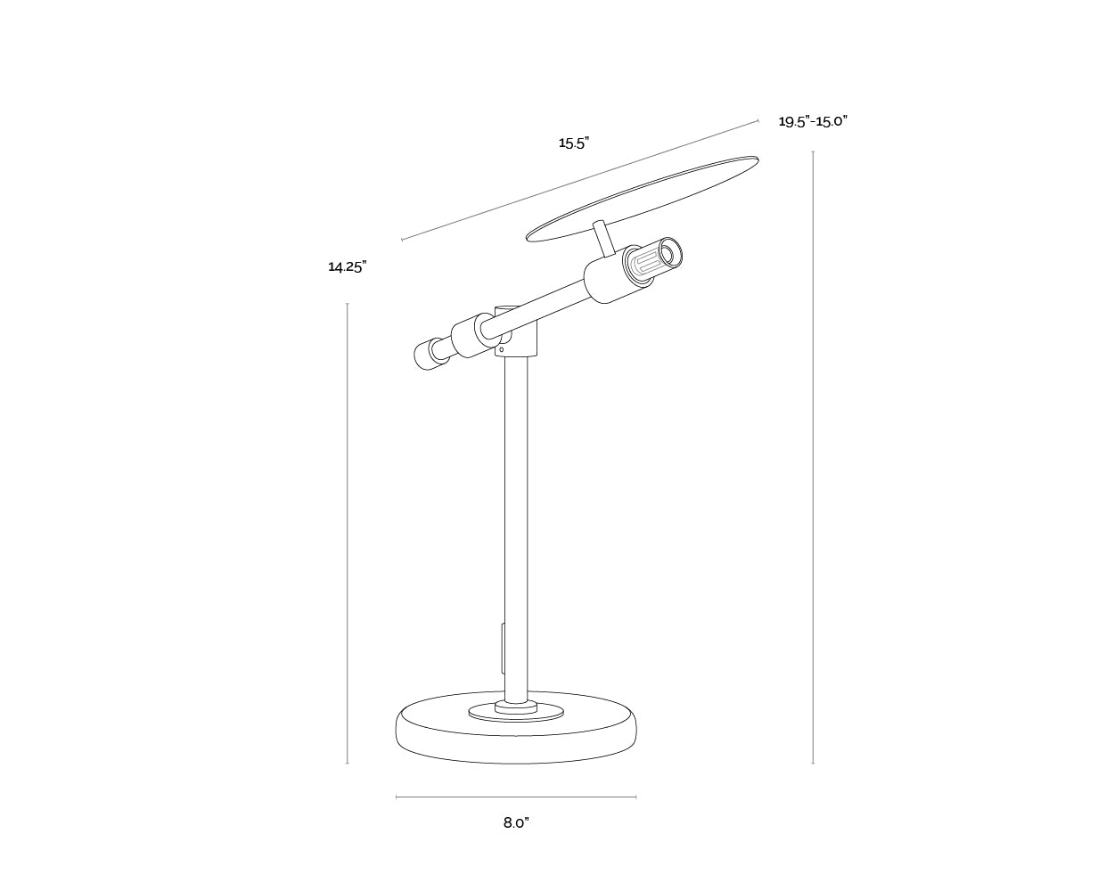 Neela Table Lamp dimensions schematic