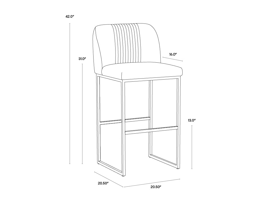 Nevin Barstool dimensions schematic