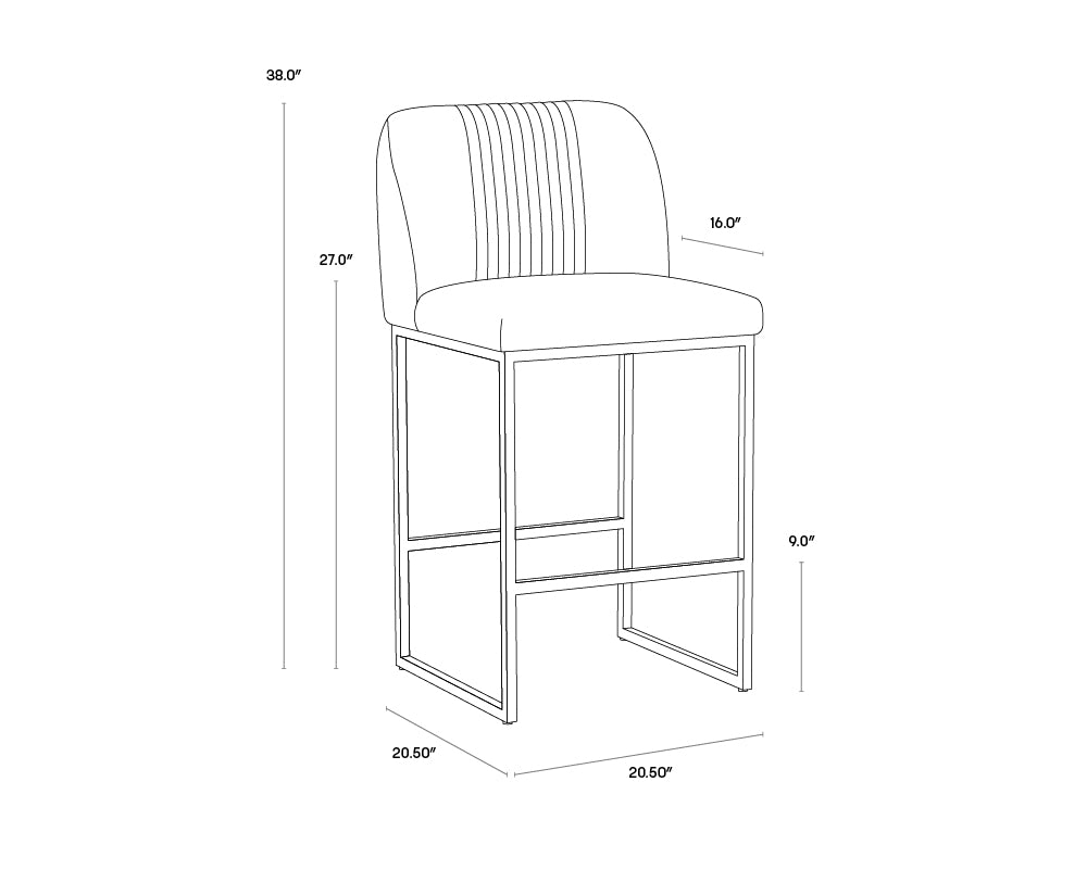 Nevin Counter Stool dimensions schematic