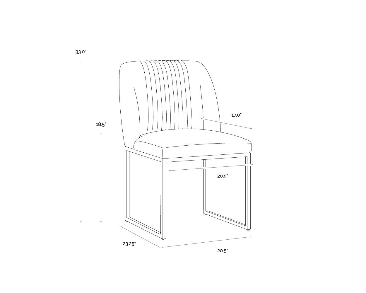 Nevin Dining Chair dimensions schematic