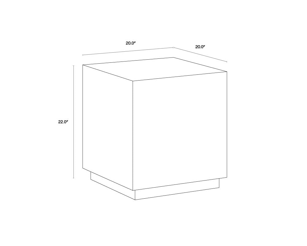 Newbury End Table dimensions schematic