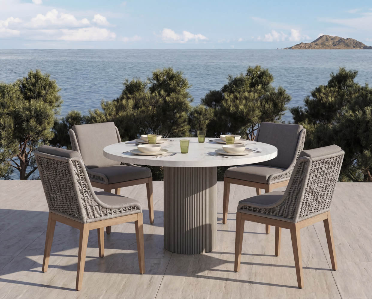 Nicolette Bistro Table - Marble Look - 40"
